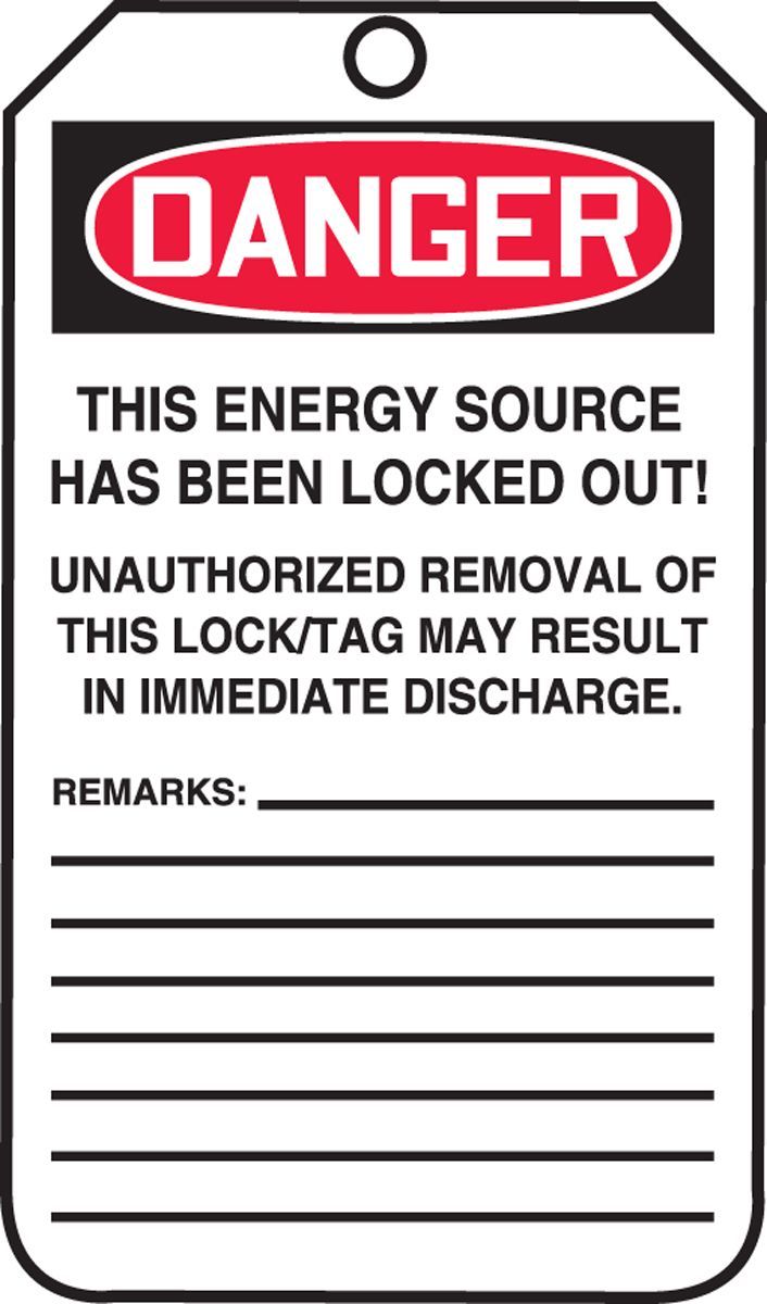 AccuformNMC™ MLT400CTP Safety Tag: DANGER DO NOT OPERATE (LOTO)