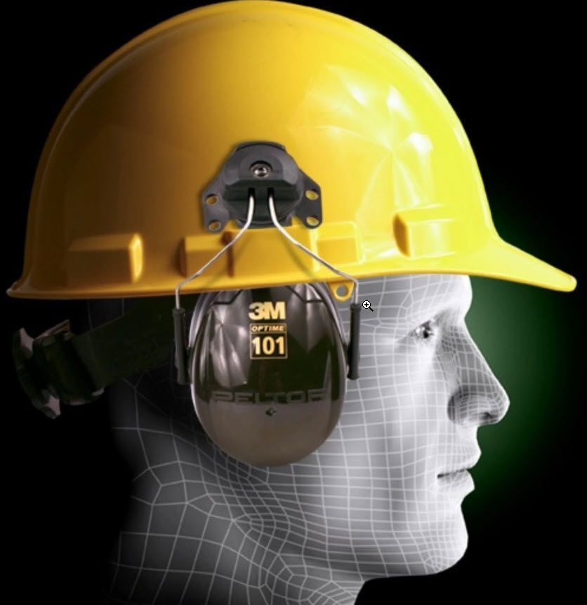 3M™ Peltor™ H-7P3E Optime™ 101 Hard Hat Attached Earmuffs