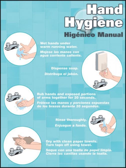AccuformNMC™ SP124486 Bilingual Safety Posters: Hand Hygiene to Prevent the Spread of Germs Including Novel Coronavirus (COVID-19)