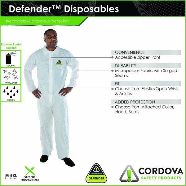 Cordova Safety DEFENDER™ CPH/2XL Microporous Film Coveralls