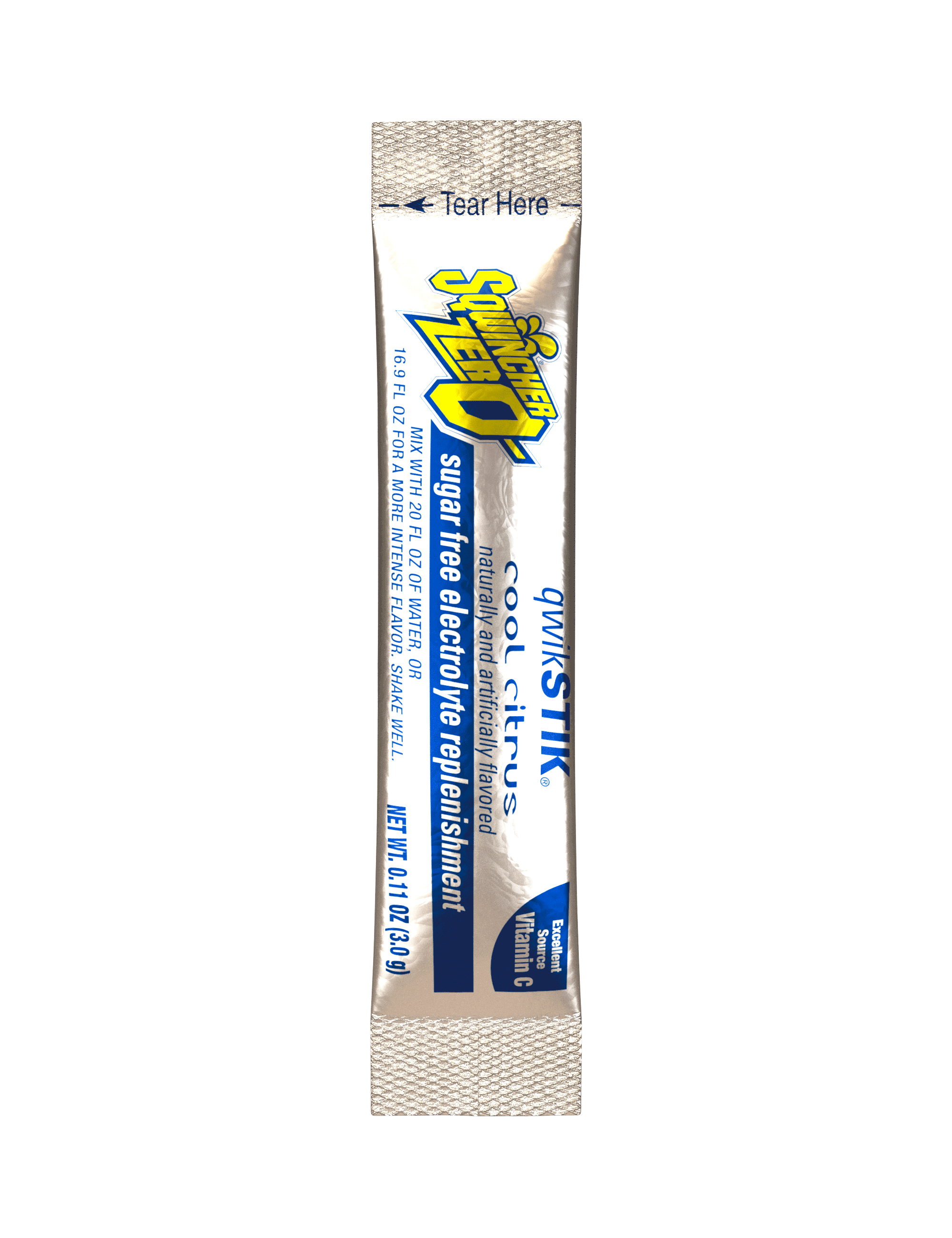 Sqwincher® Qwik Stik™ ZERO QS-20/CC Single-Serve Powder Concentrate Electrolyte Drink