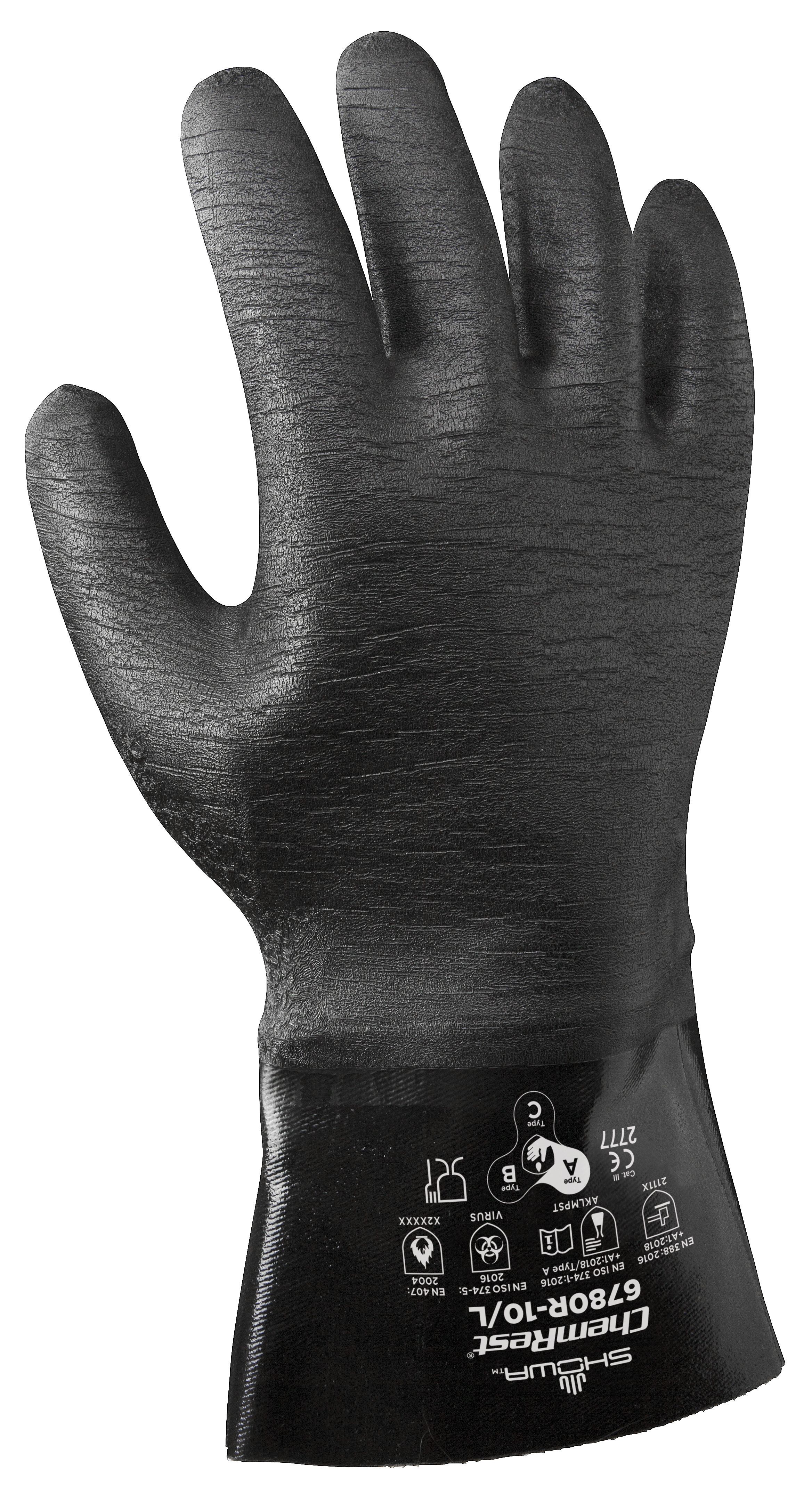 SHOWA® 6780R/10 Neo Grab Neoprene-Coated Chemical-Resistant Gloves