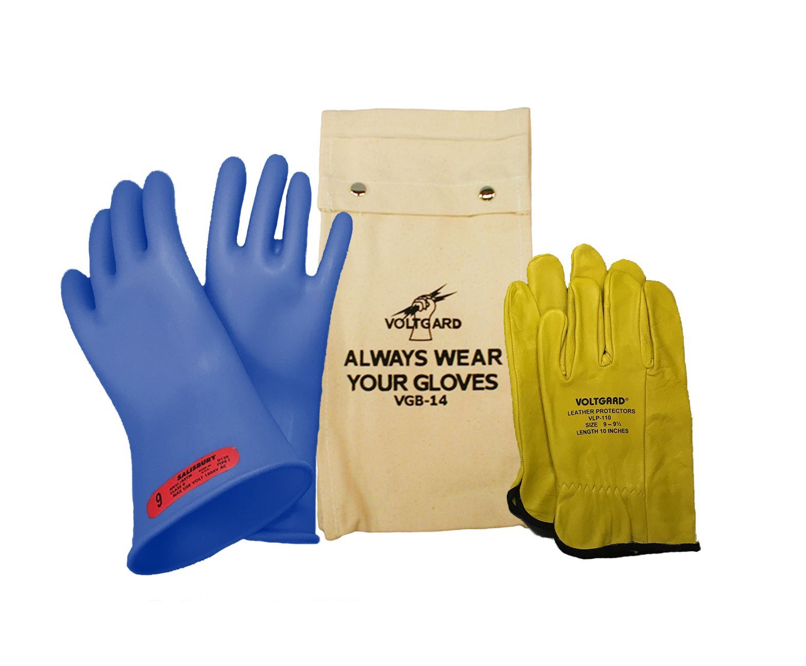 Saf-T-Gard® Voltgard® VGK-014BL/10 Salisbury Rubber Insulating Glove Kit