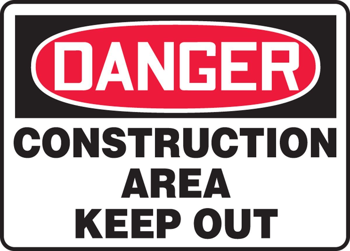 AccuformNMC™ MCRT101VA Safety Sign: DANGER CONSTRUCTION AREA KEEP OUT