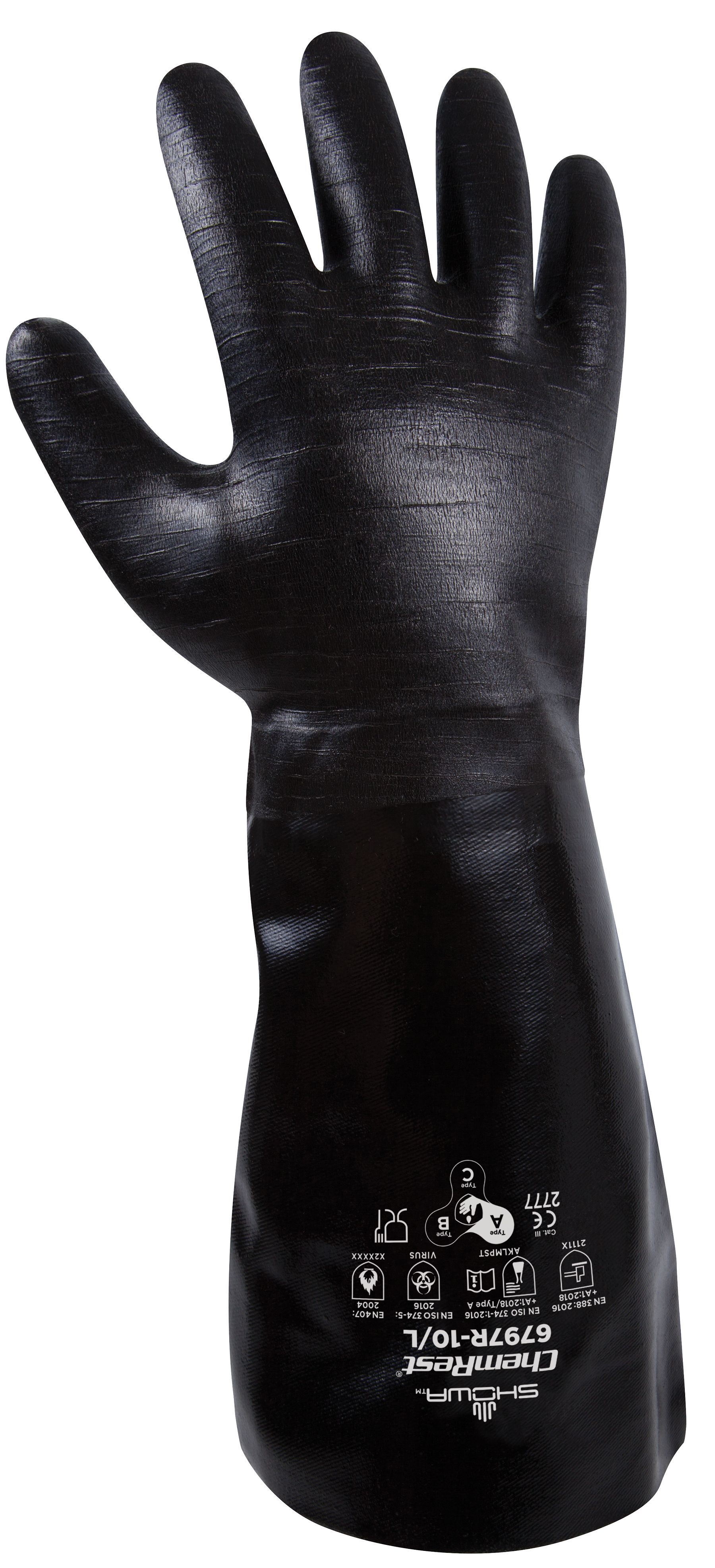 SHOWA® 6797R/10 Neoprene-Coated Chemical-Resistant Gloves
