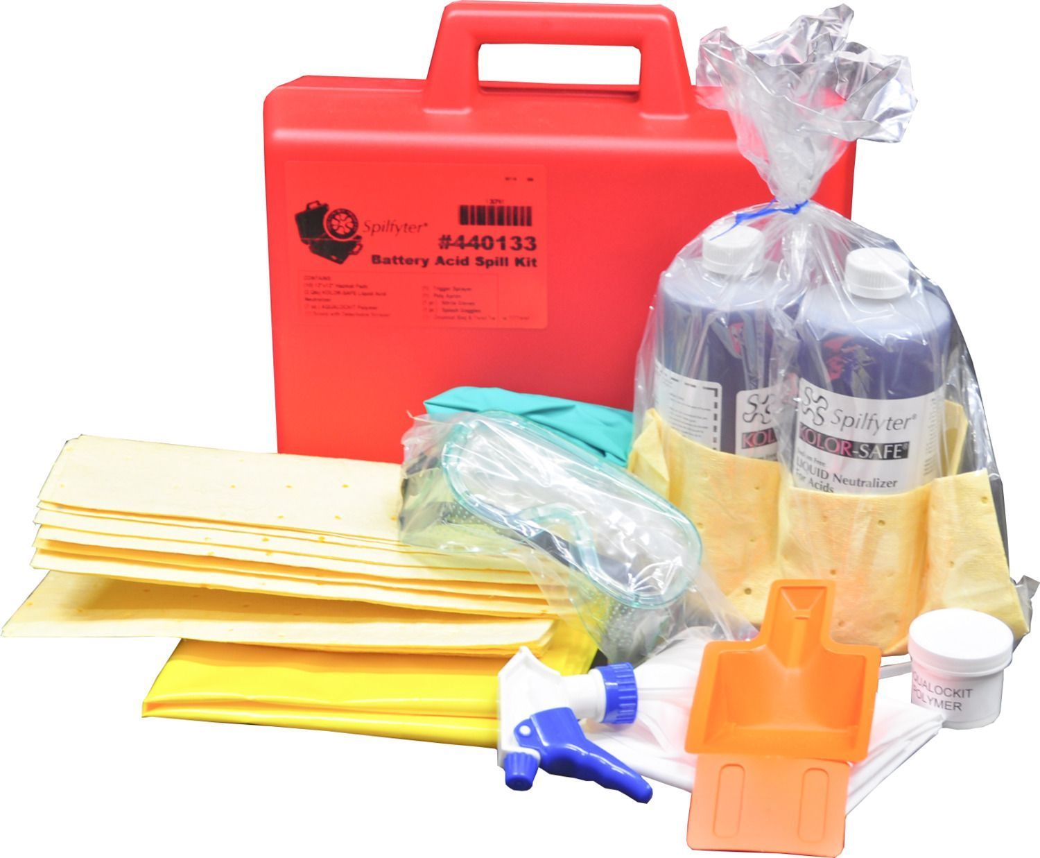 FyterTech Nonwovens™ Spilfyter™ 440133 Grab & Go Compact Battery Acid Spill Kit