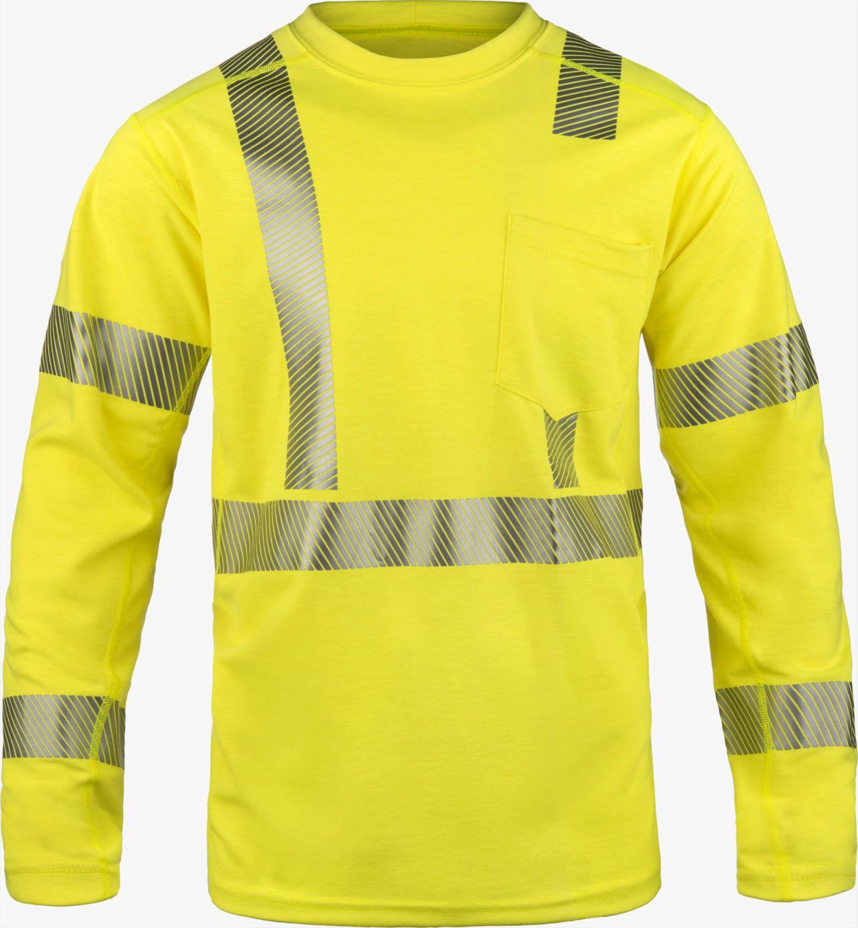 Lakeland Fire + Safety LSCAT-29RT/2XL High-Performance FR Class 3 Hi-Viz Men's Long Sleeve Knit Crew