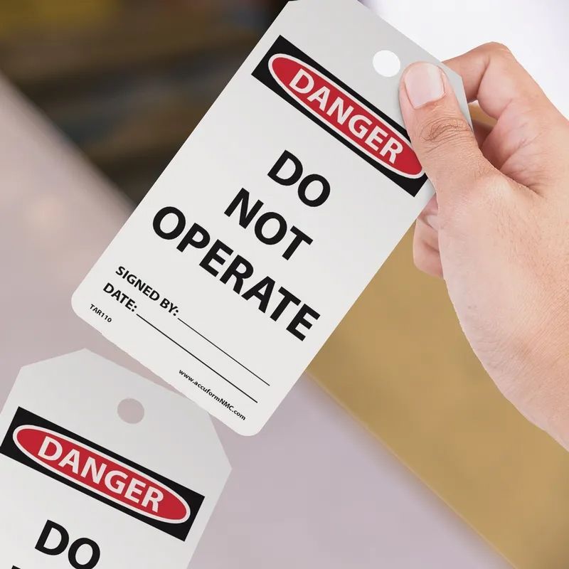 AccuformNMC™ TAR110 Tags By-The-Roll: Do Not Operate