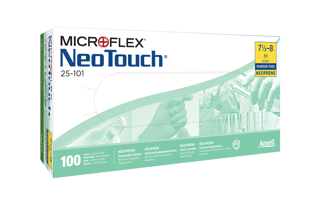 Ansell® Microflex® NeoTouch™ 25-101/2XL Neoprene Chemical-Resistant Disposable Gloves