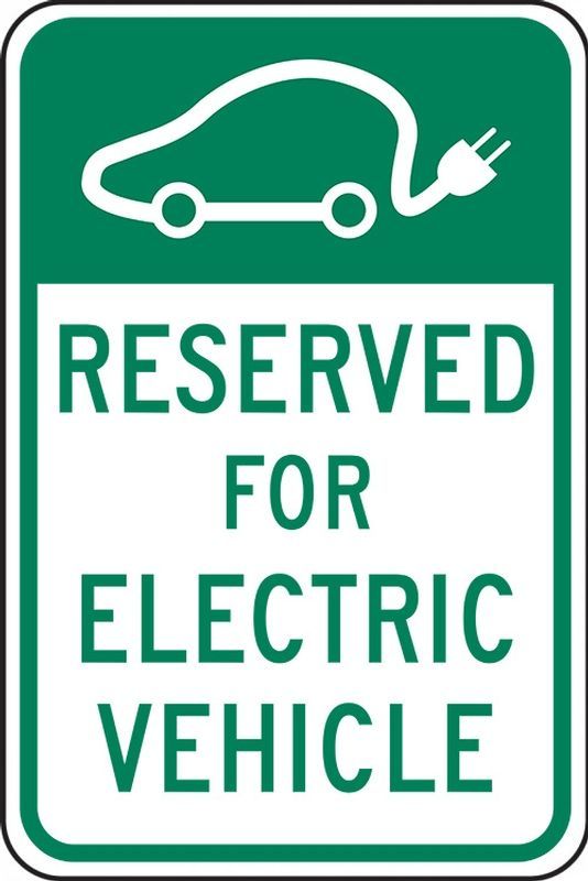 AccuformNMC™ FRP388RA Safety Sign: Reserved For Electric Vehicle