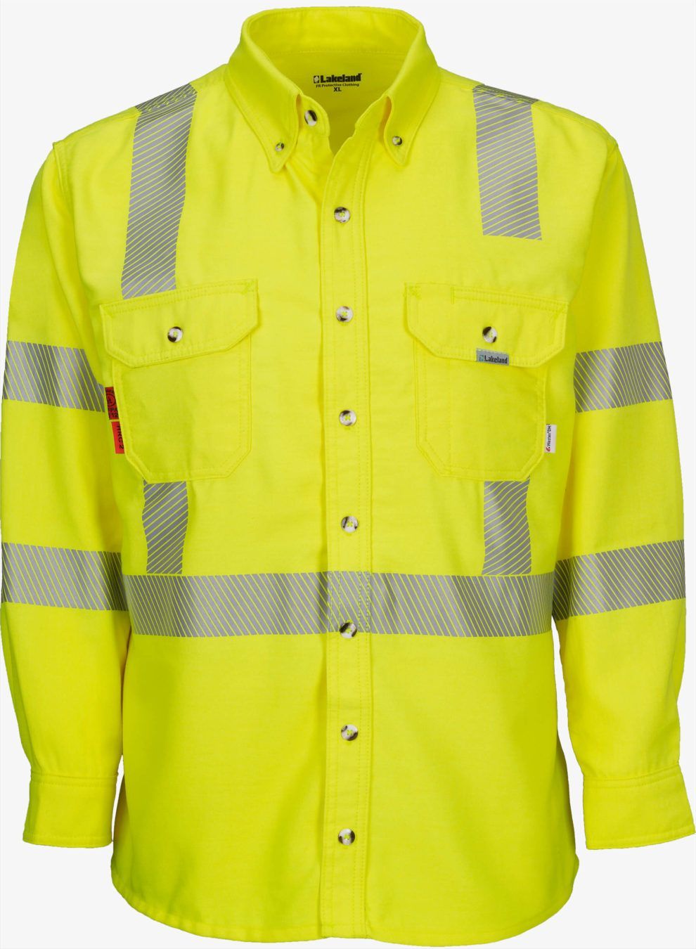 Lakeland Fire + Safety ISH65DH-29RT/2XL High-Performance FR Class 3 Hi-Viz Westex® DH Shirt
