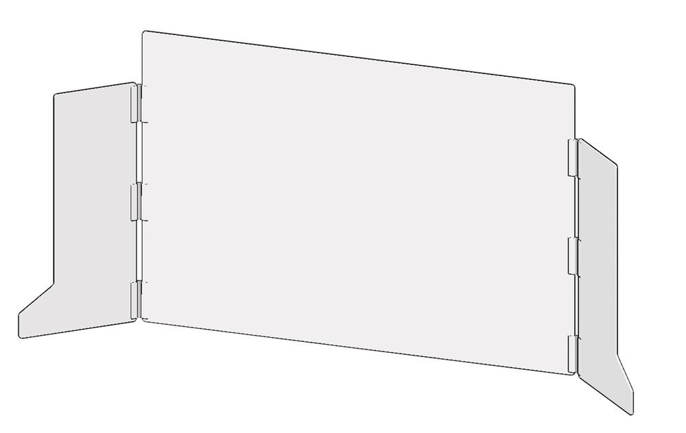 AccuformNMC™ Accu-Shield™ PRL300 SG Clear Barrier Panel: Countertop-Desktop Panel with Side Wings