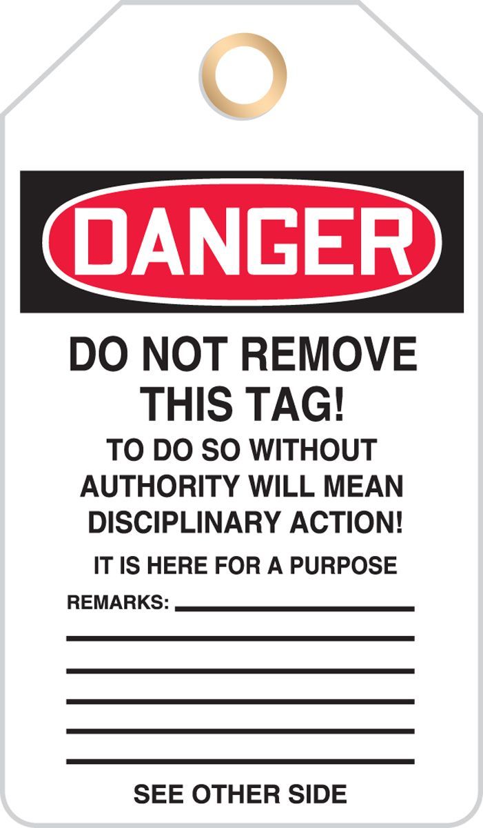AccuformNMC™ TAK635 Loop 'n Lock™ Tie Tag: DANGER DO NOT OPERATE (LOTO)