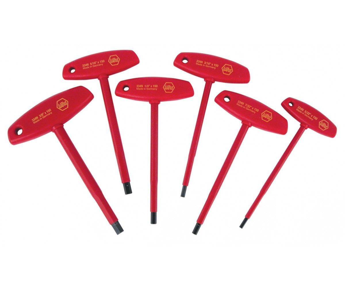 Wiha 33490 Insulated T-Handle Hex Inch 6-Piece Set