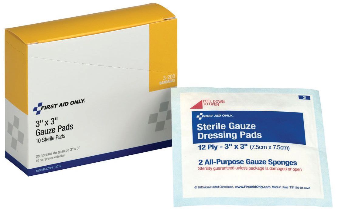 First Aid Only® 3-200 Gauze Pads
