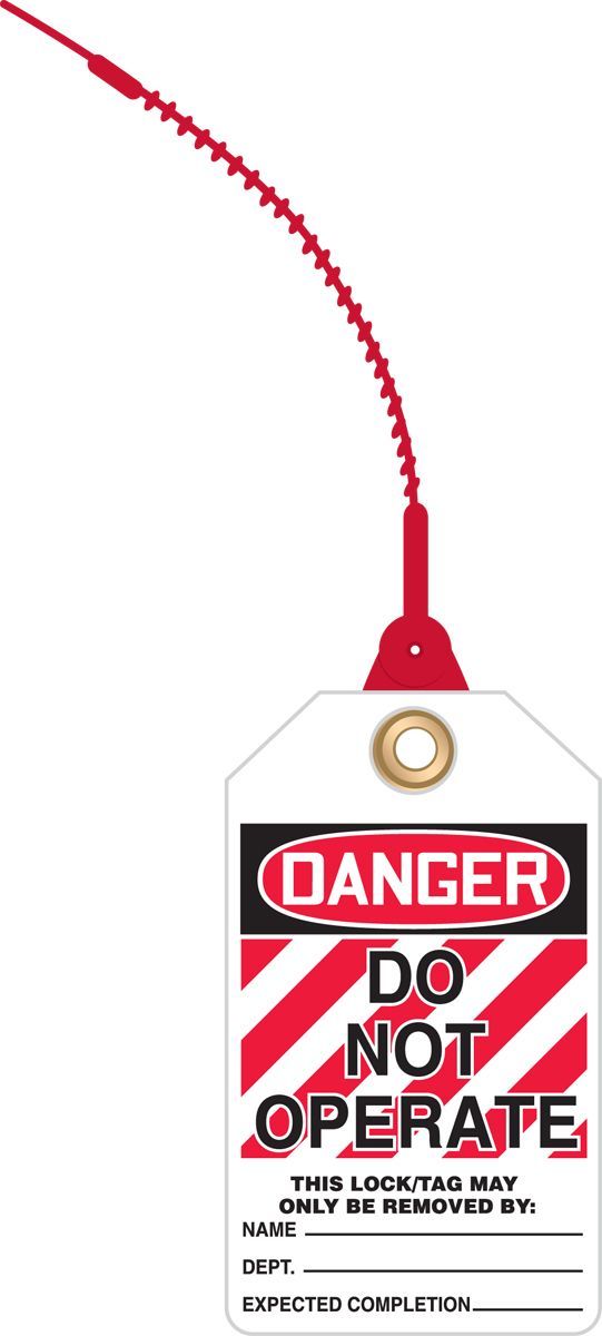 AccuformNMC™ TAK635 Loop 'n Lock™ Tie Tag: DANGER DO NOT OPERATE (LOTO)