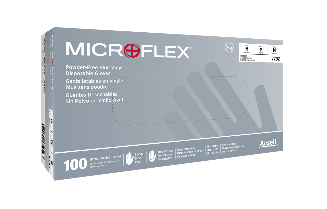 Ansell® Microflex® V-29/L Vinyl Disposable Gloves