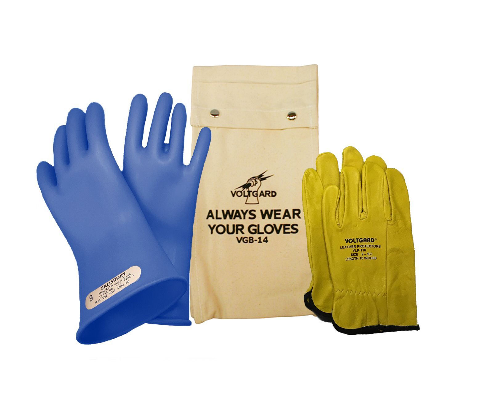 Saf-T-Gard® Voltgard® VGK-0014BL/10 Salisbury Rubber Insulating Glove Kit