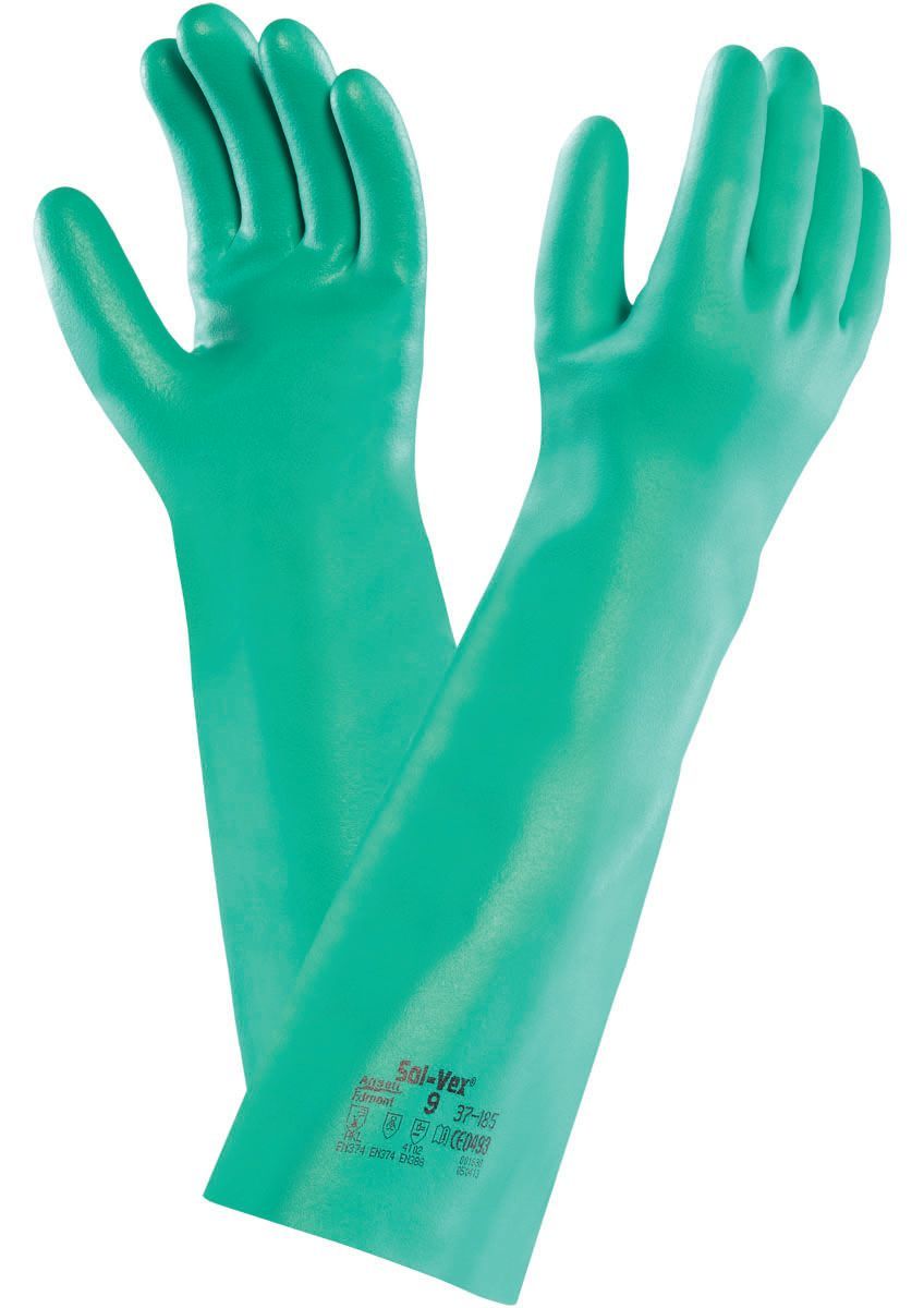 Ansell® Solvex® 37-185/10 Nitrile Immersion Chemical-Resistant Gloves