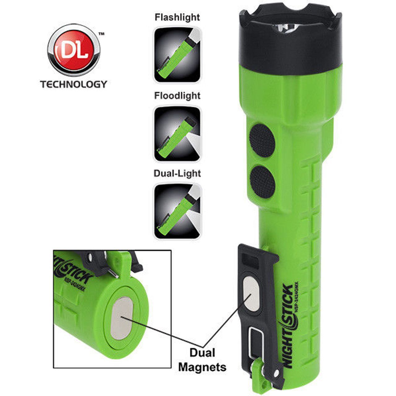 BAYCO® Nighstick® NSP-2424GMX Dual-Light™ Flashlight w/ Dual Magnets
