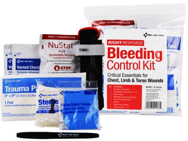First Aid Only® 91-137 Bleeding Control Kit for Limb, Chest & Torso Wounds
