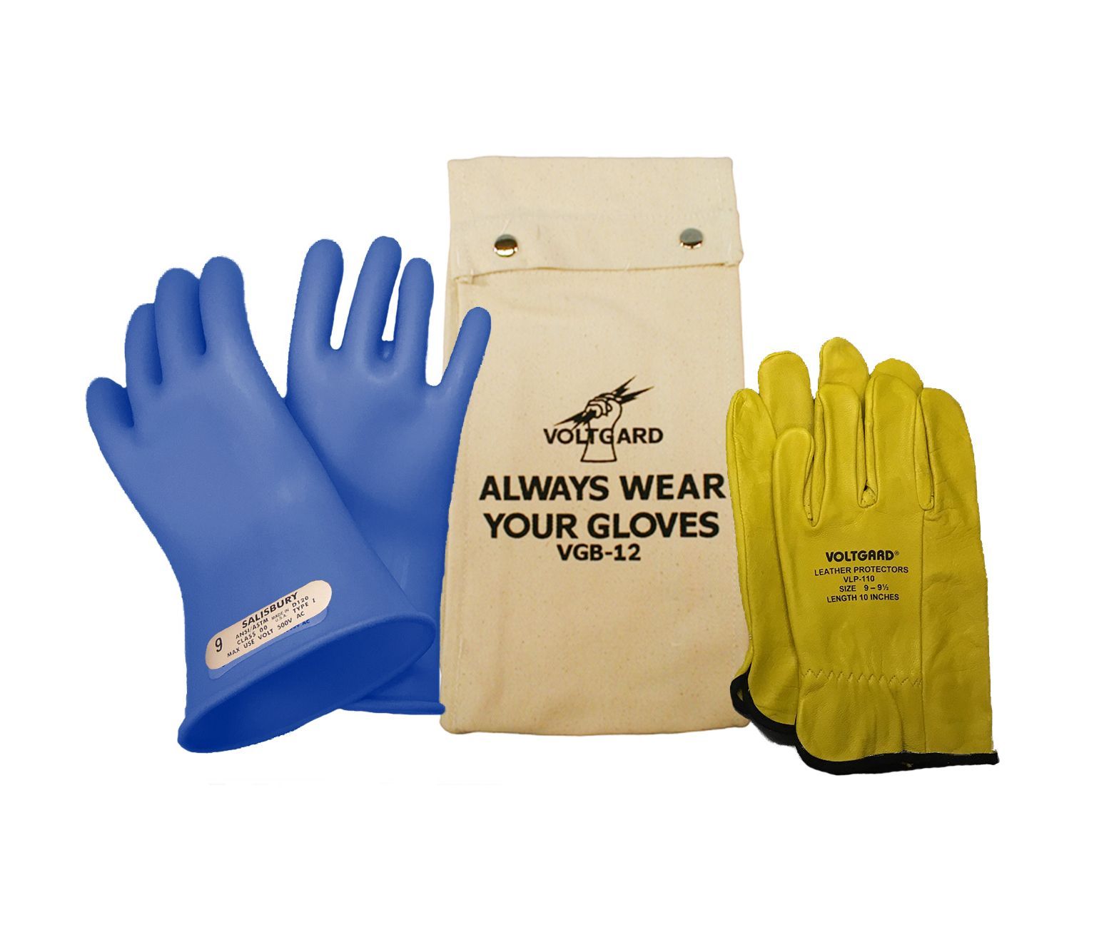 Saf-T-Gard® Voltgard® VGK-0011BL/10 Salisbury Rubber Insulating Glove Kit
