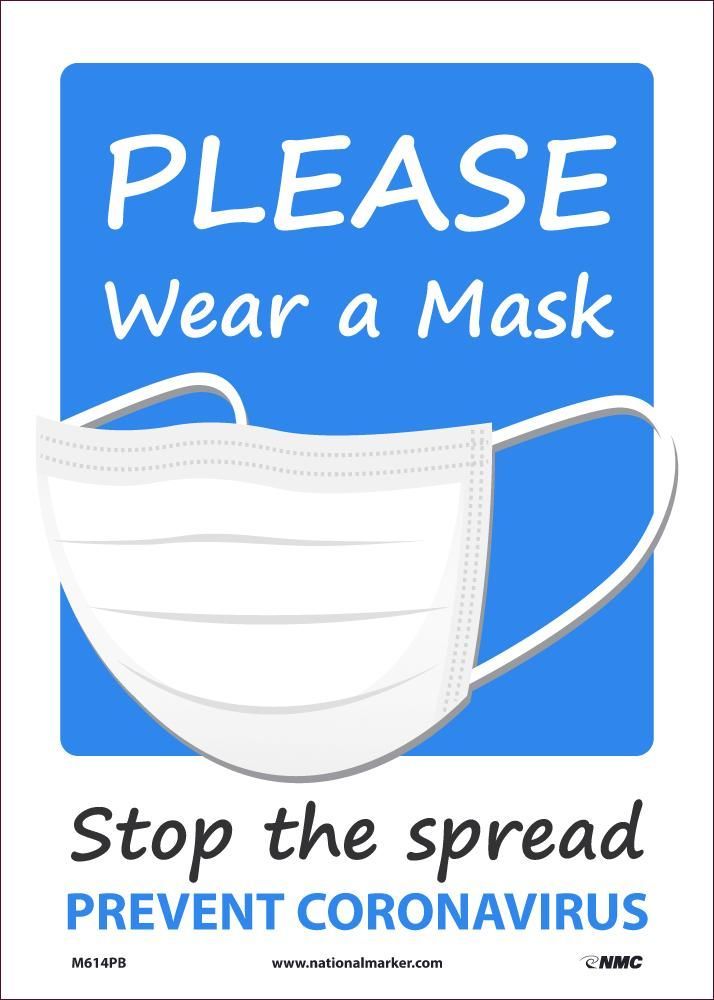 AccuformNMC™ M614PB Safety Sign: Please Wear a Mask