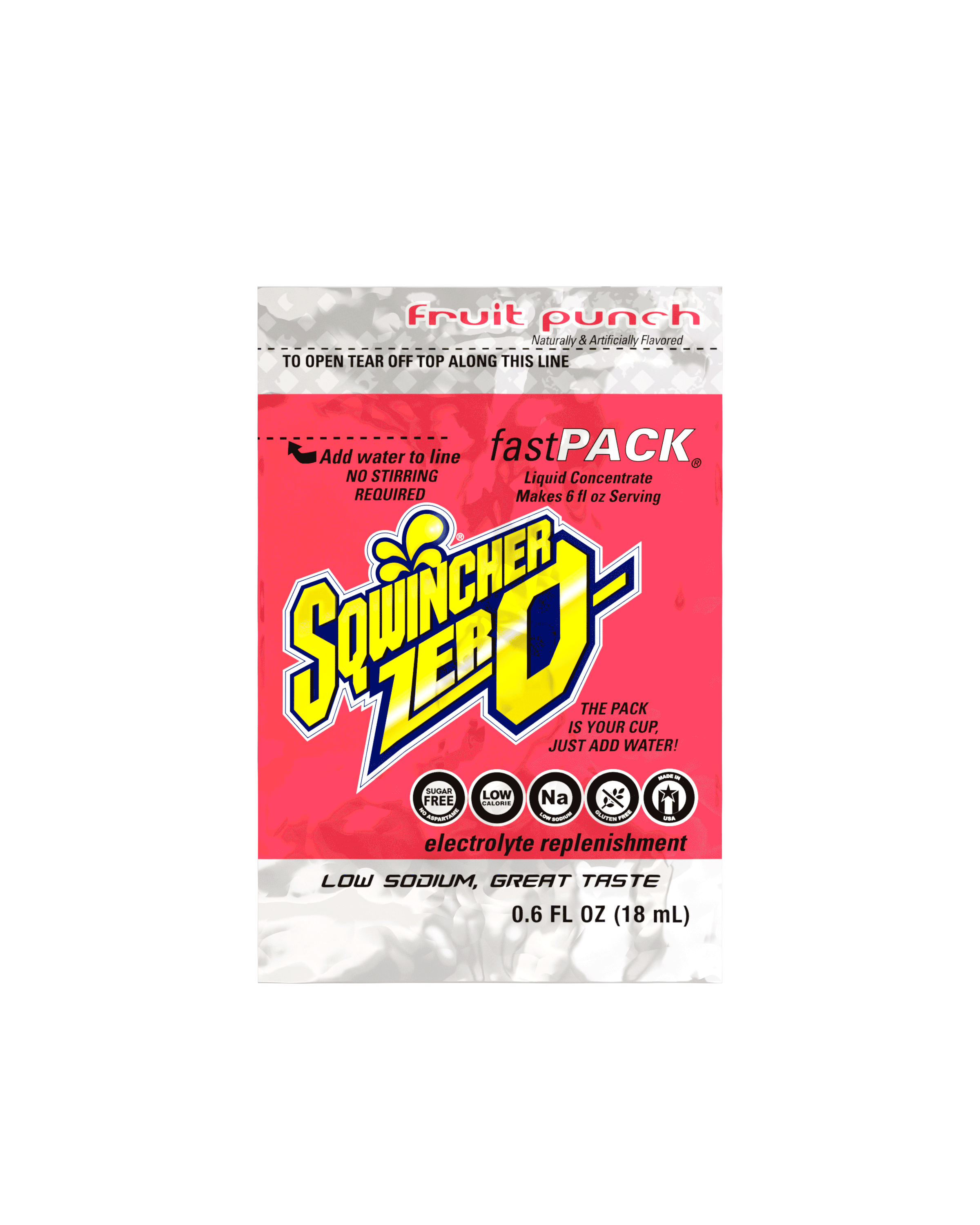Sqwincher® Fast Pack® ZERO FPZ-6/FP Single-Serve Liquid Concentrate Electrolyte Drink