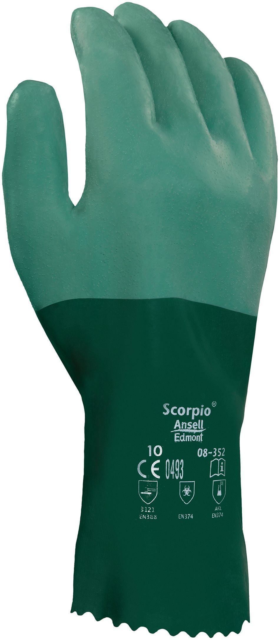 Ansell® Scorpio® 8-352/10 Neoprene-Coated Chemical-Resistant Gloves