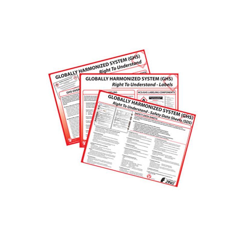 ZING ZING-6070 Eco GHS Poster Set (General, Labeling, SDS)
