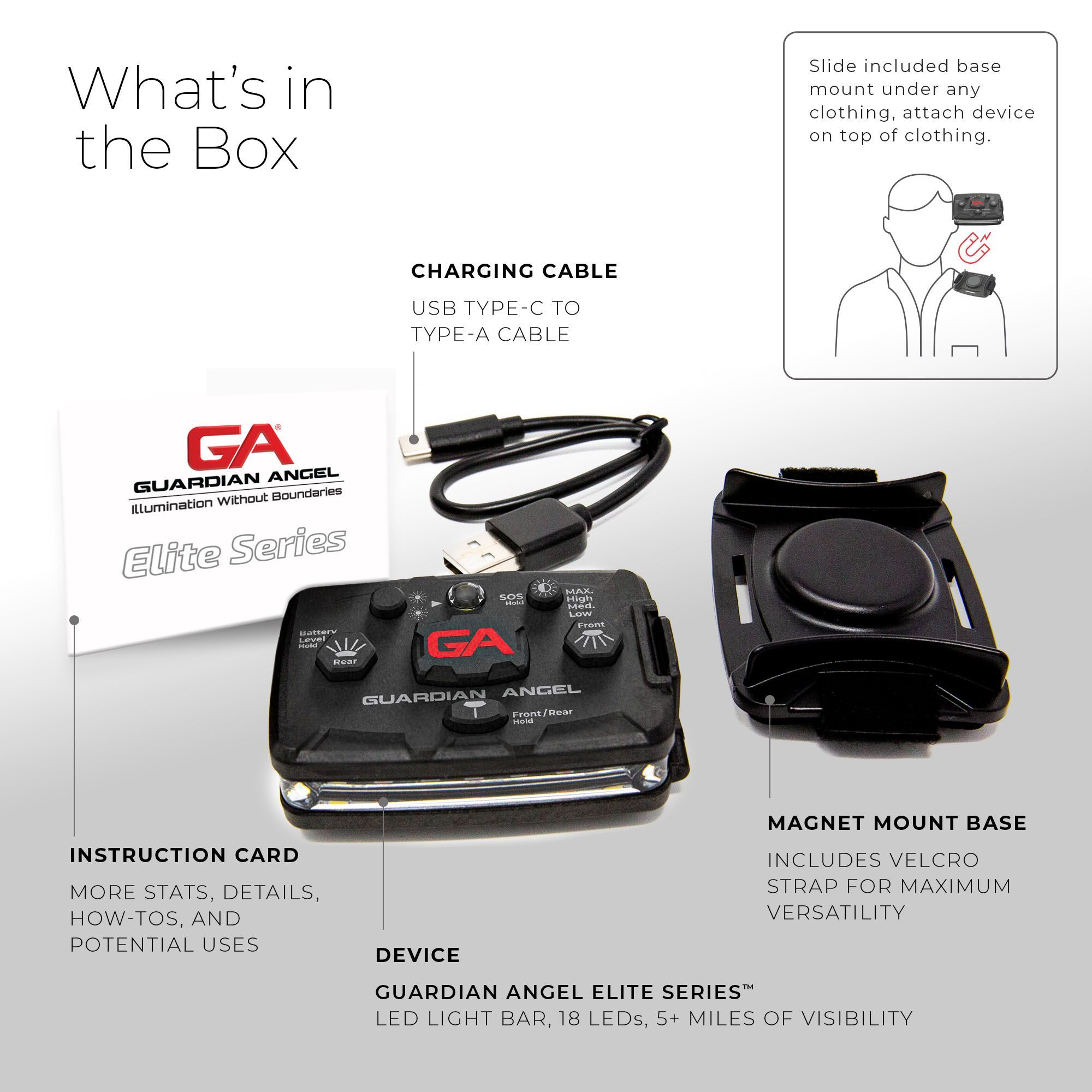 Guardian Angel™ Elite Series™ ELT-R/R Red/Red Wearable Safety Light