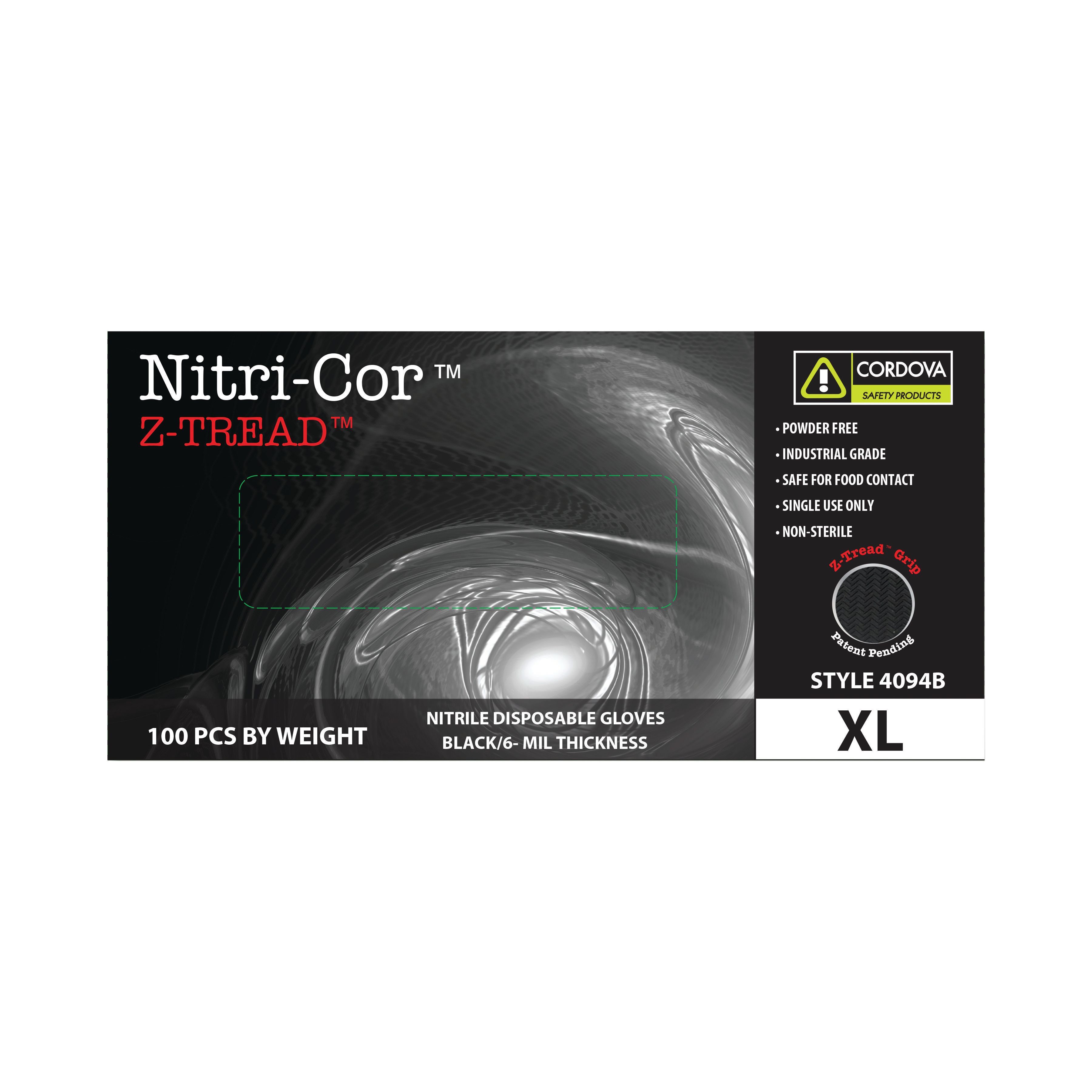 Cordova Safety Nitri-Cor Z-Tread™ 4094B/2XL Nitrile Disposable Gloves