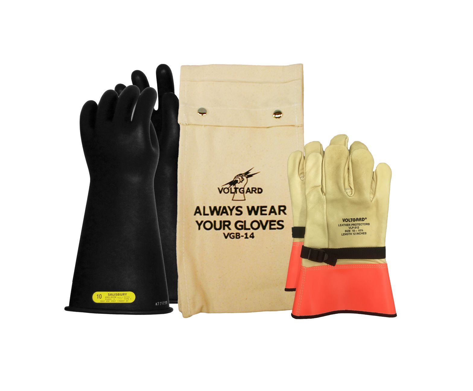 Saf-T-Gard® Voltgard® VGK-214B/10 Salisbury Rubber Insulating Glove Kit