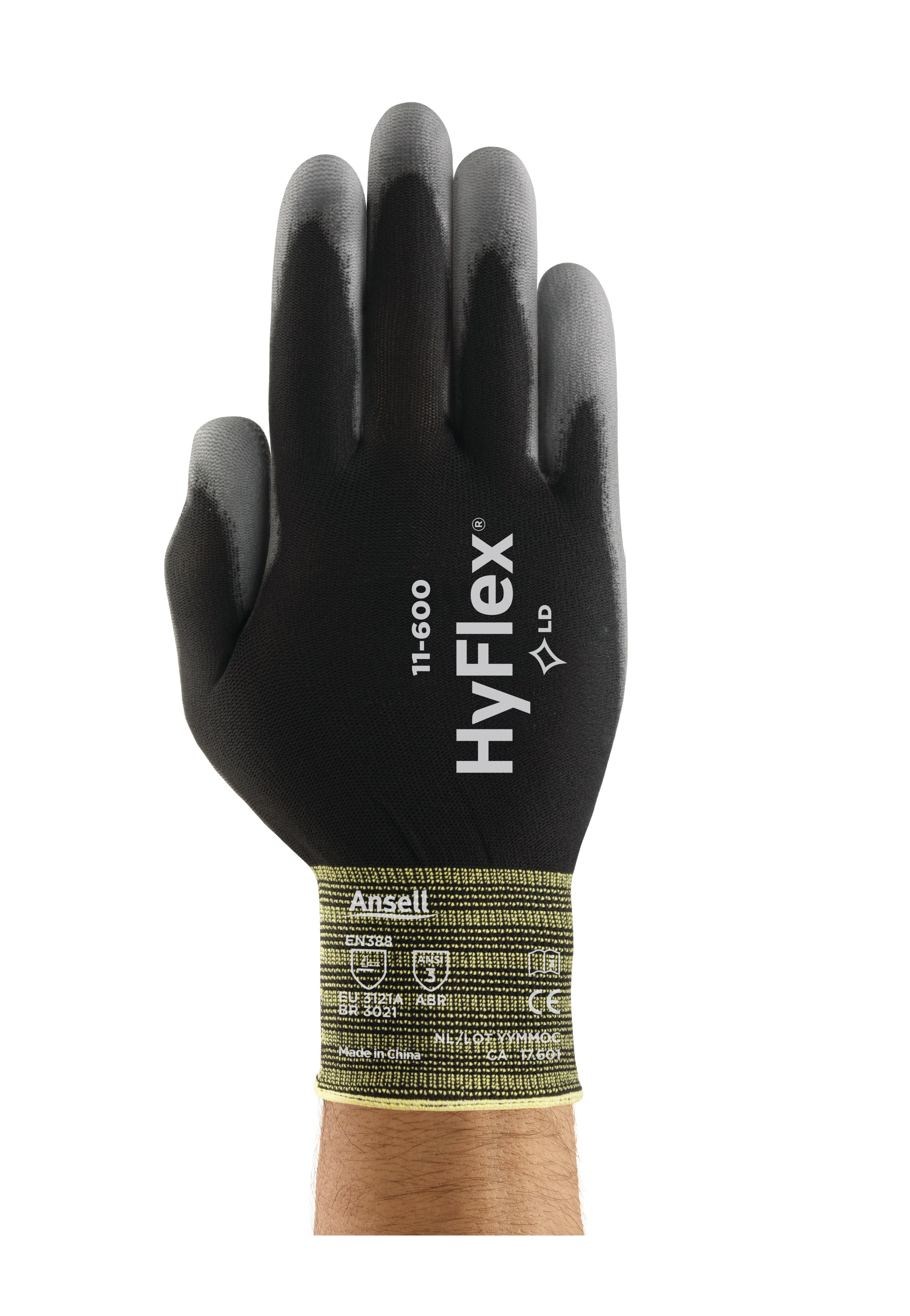 Ansell® HyFlex® 11-600B/10 Light-Duty Multi-Purpose Coated Gloves