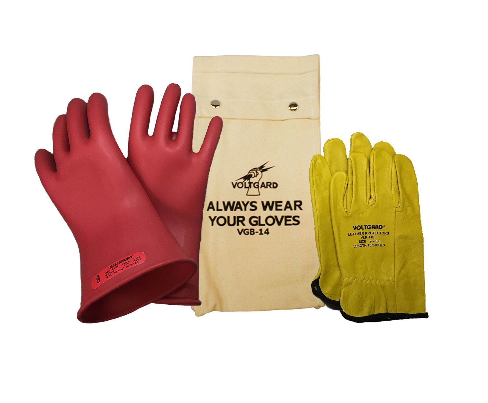 Saf-T-Gard® Voltgard® VGK-014R/10 Salisbury Rubber Insulating Glove Kit