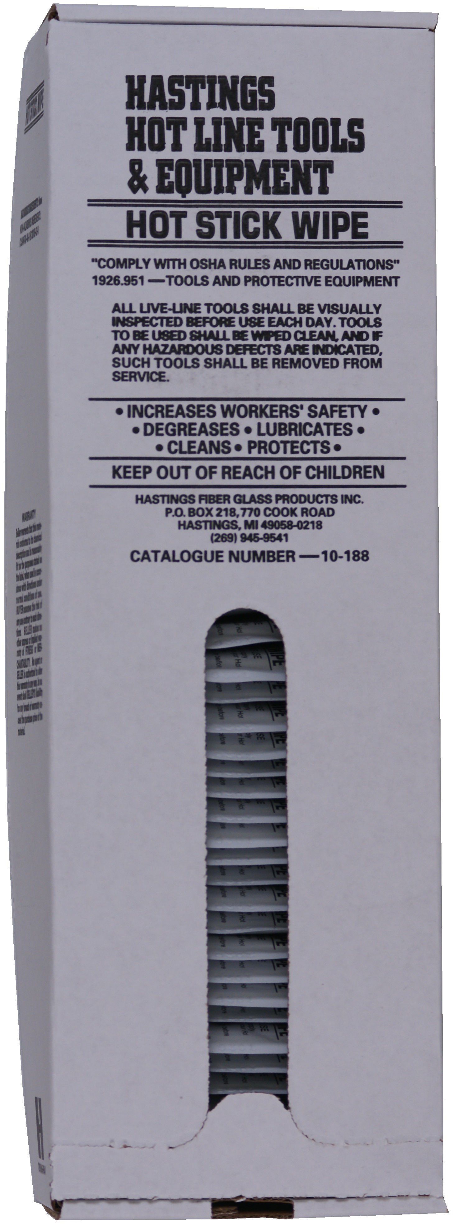 Hastings 10-188 Hotstick Wipes