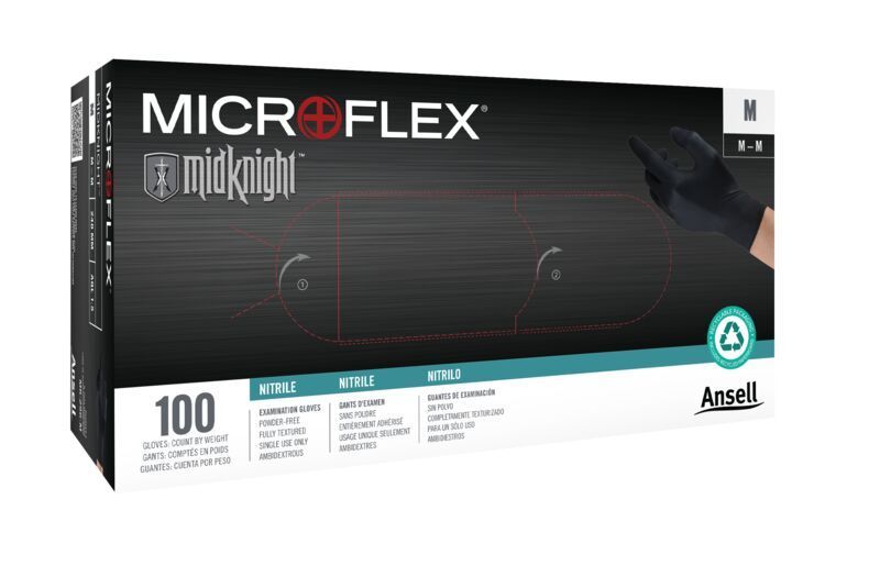 Ansell® Microflex® MidKnight™ MK-296/2XL Nitrile Disposable Gloves
