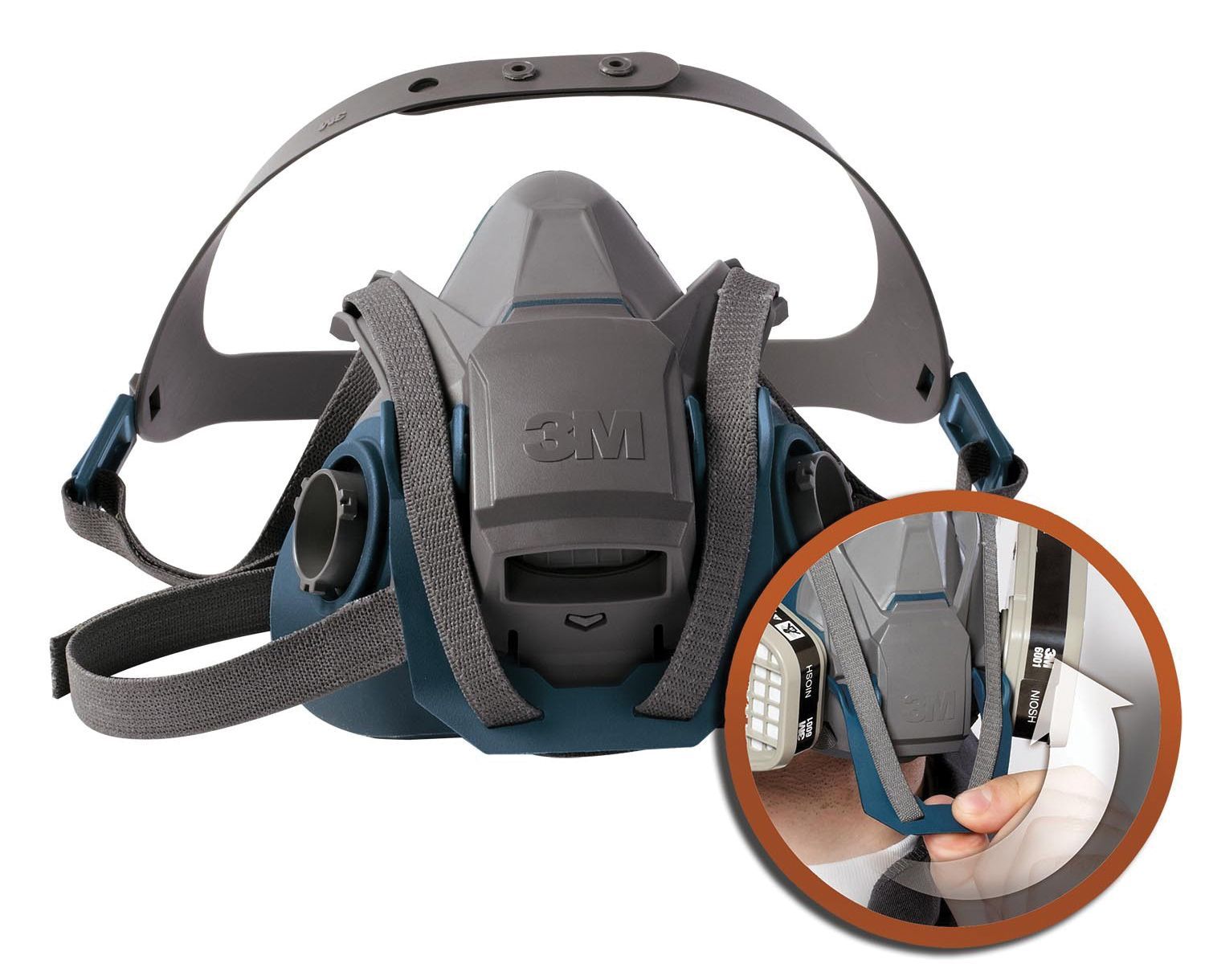3M™ 6500QL Silicone/Nylon Rugged Comfort Reusable Respirator