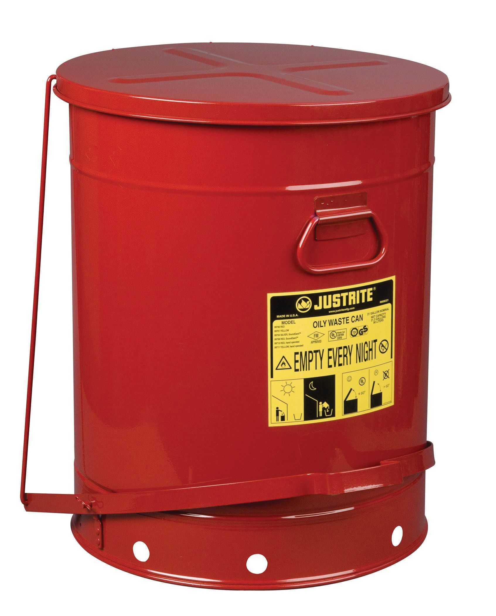 Justrite® 09700 Oily Waste Can